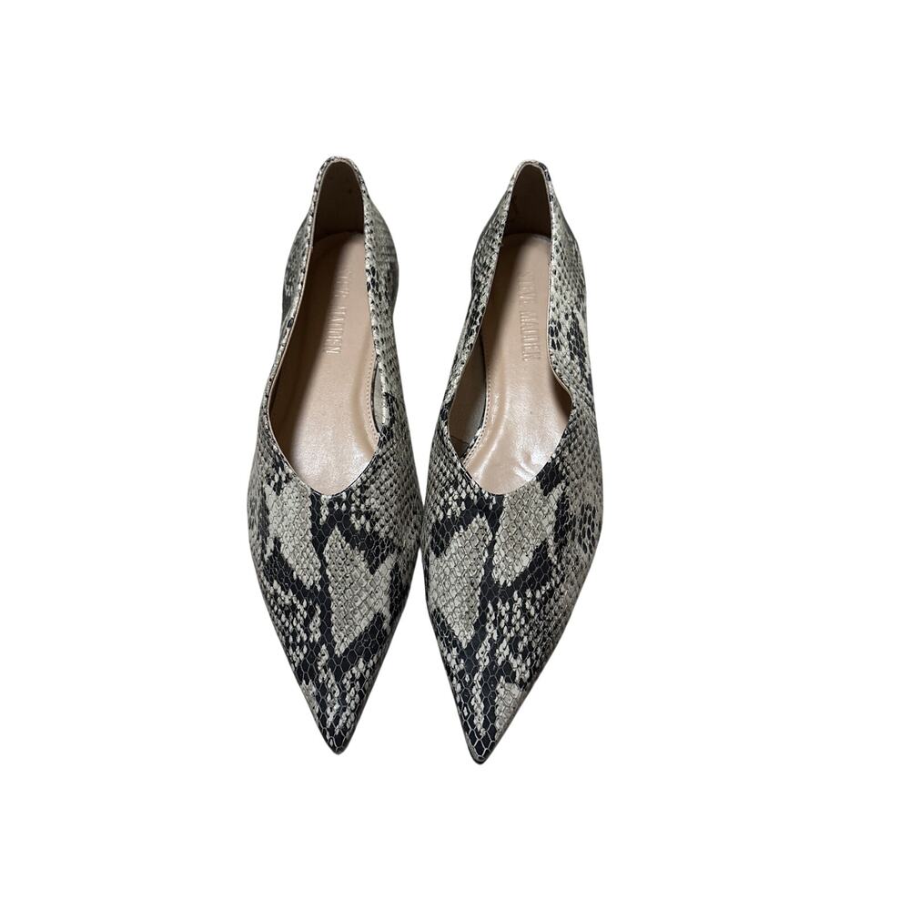 Steve Madden NEW Snake Print Pointed Toe V Cut Flats Sz 6.5 $110